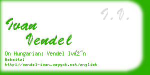 ivan vendel business card